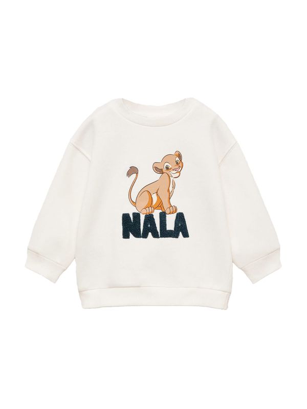 MANGO KIDS MANGO KIDS Sweater majica 'NALA'  karamela / moka smeđa / crna / prljavo bijela