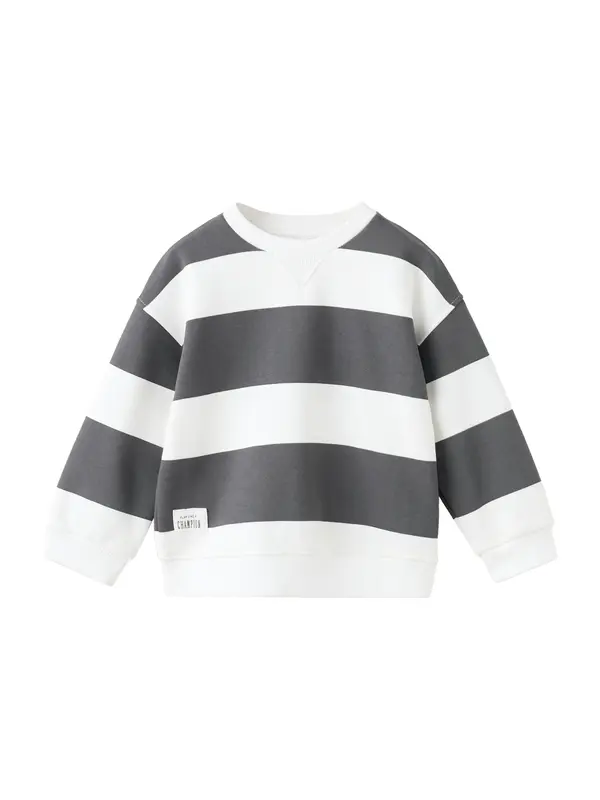 MANGO KIDS MANGO KIDS Sweater majica 'PAUL'  antracit siva / bijela