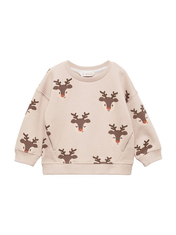 MANGO KIDS MANGO KIDS Sweater majica 'RENOAOP'  bež / boja pijeska / smeđa / crvena