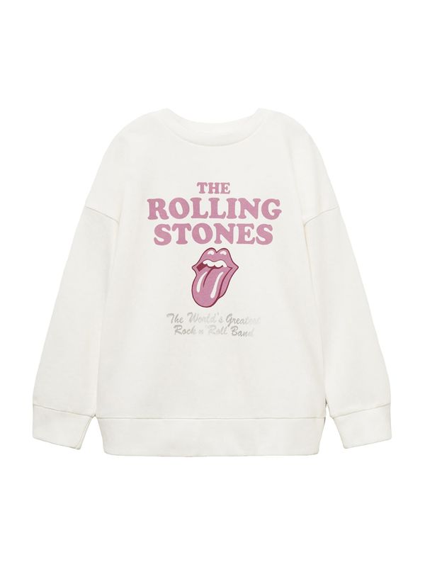 MANGO KIDS MANGO KIDS Sweater majica 'ROLLING'  roza / srebro / prljavo bijela