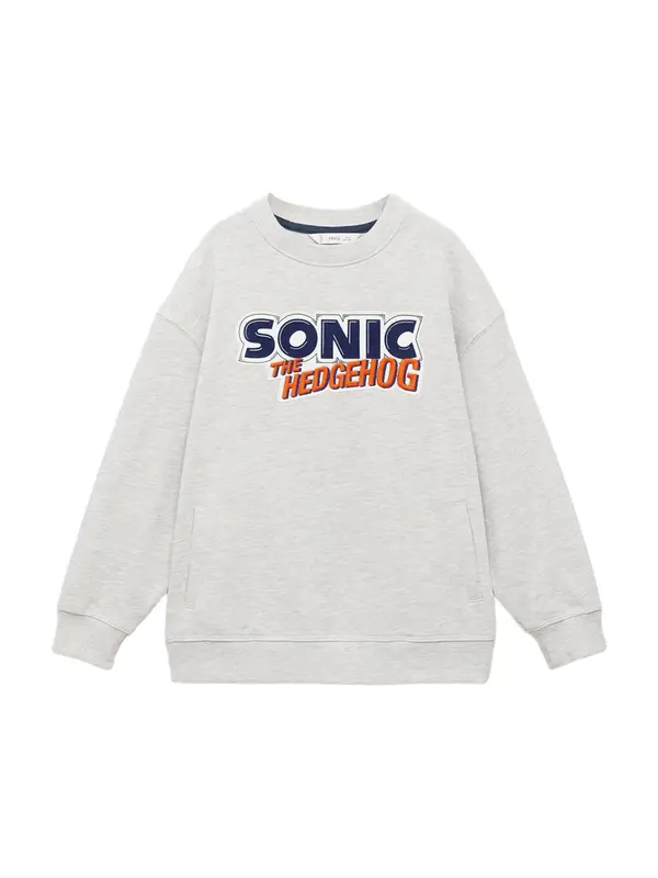 MANGO KIDS MANGO KIDS Sweater majica 'SONICTHE'  siva melange