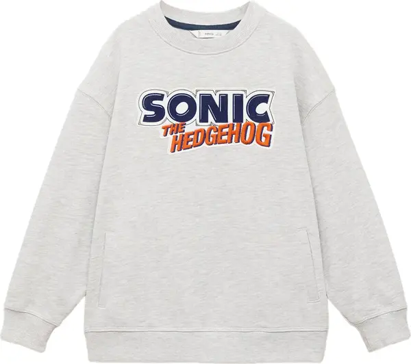 Mango MANGO KIDS Sweater majica 'SONICTHE'  siva melange