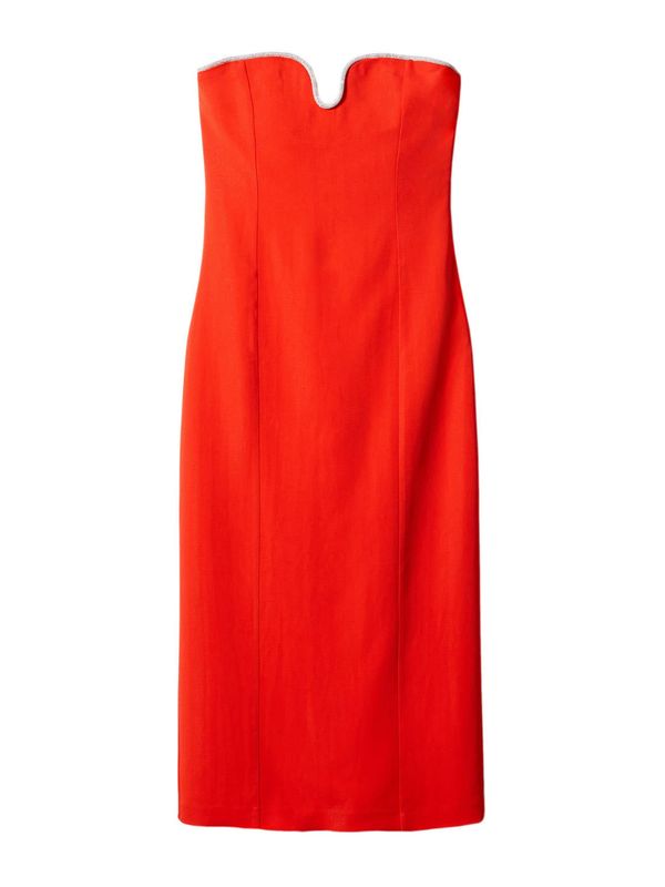 MANGO MANGO Koktel haljina 'BELLI'  vatreno crvena / srebro