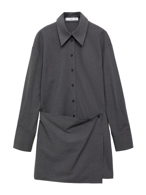 MANGO MANGO Košulja haljina 'Juli'  siva / tamo siva