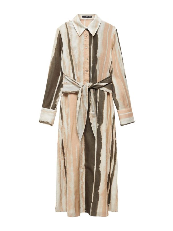 MANGO MANGO Košulja haljina 'Zoey'  boja pijeska / maslinasta / puder roza