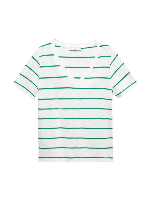 MANGO MANGO Majica 'DAHLIA'  zelena / bijela