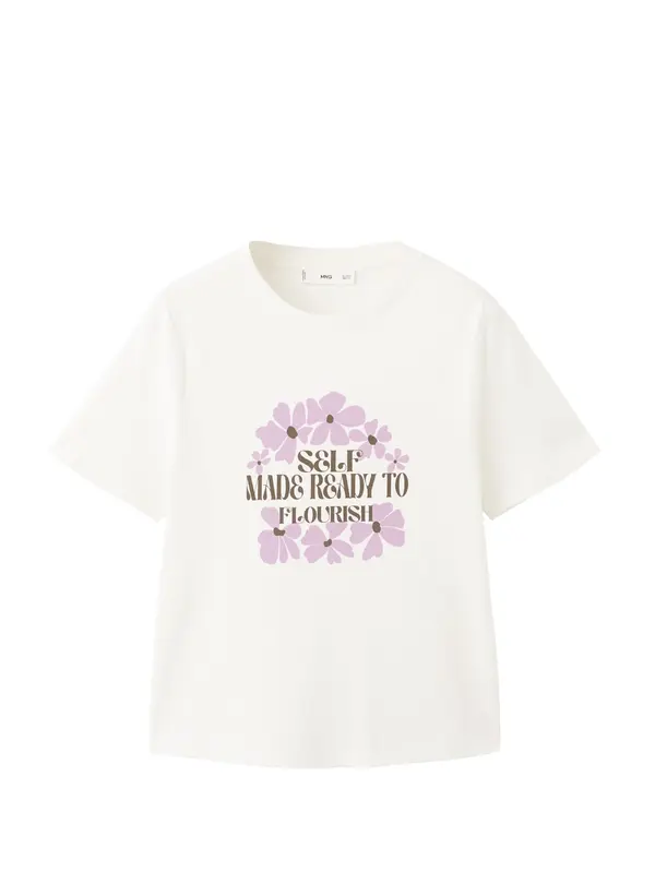 Mango MANGO Majica 'ILUSTRA'  lavanda / crna / vuneno bijela