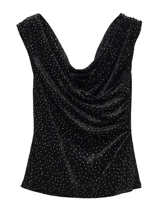 MANGO MANGO Majica 'XLIBRI'  crna / srebro