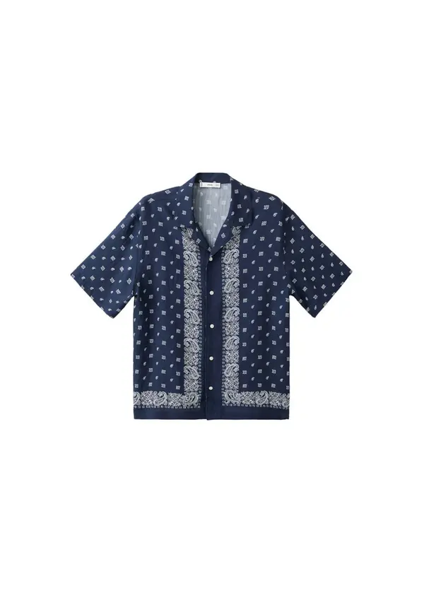 MANGO MAN MANGO MAN Košulja 'Bandana'  noćno plava / bijela