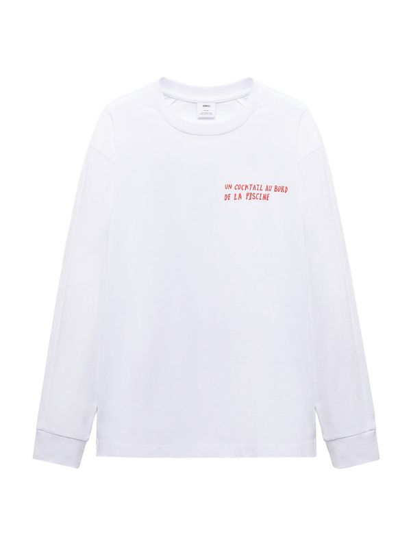 MANGO MAN MANGO MAN Sweater majica 'COCKTAIL'  svijetloplava / svijetlocrvena / crna / bijela