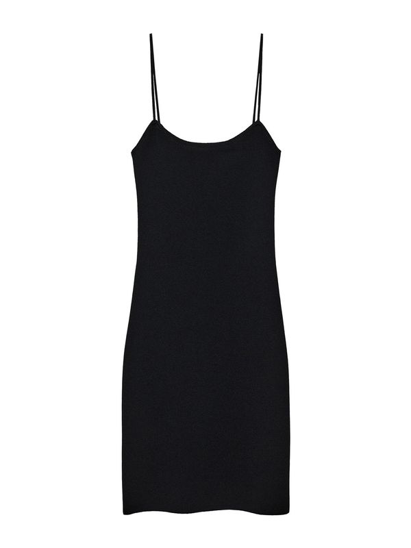 MANGO MANGO Pletena haljina 'CIRUELA'  crna