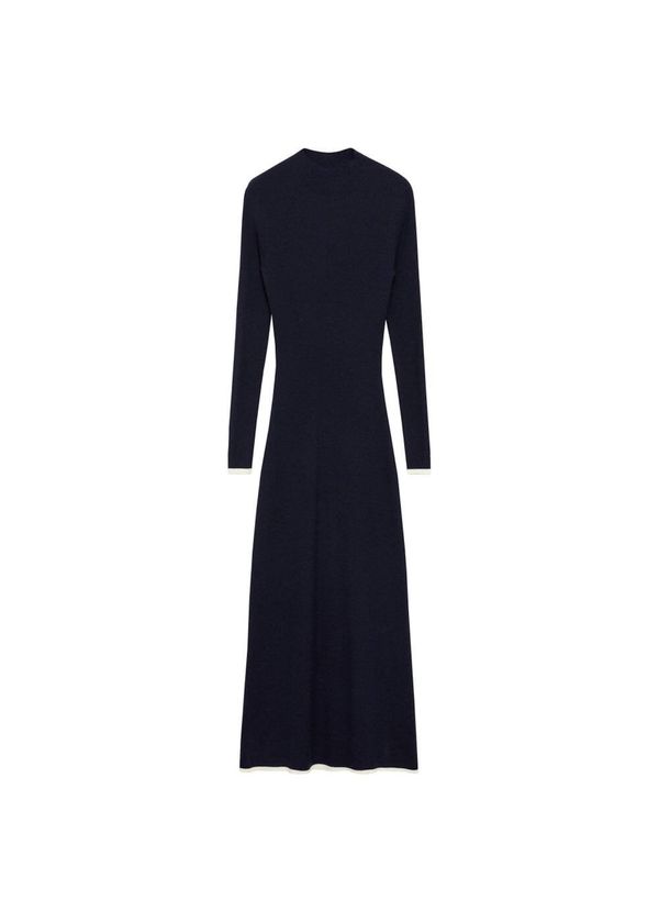 MANGO MANGO Pletena haljina 'Depaul'  morsko plava / prljavo bijela