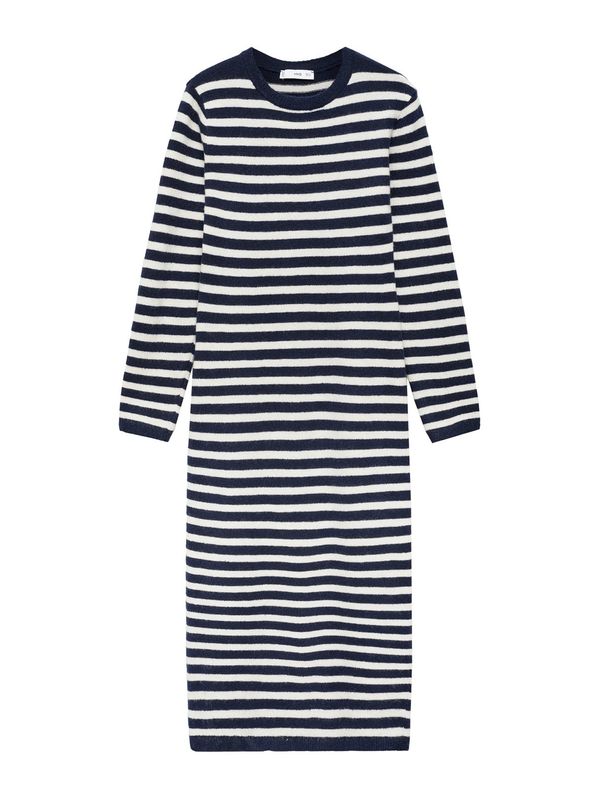 MANGO MANGO Pletena haljina 'ELIOTA'  mornarsko plava / bijela