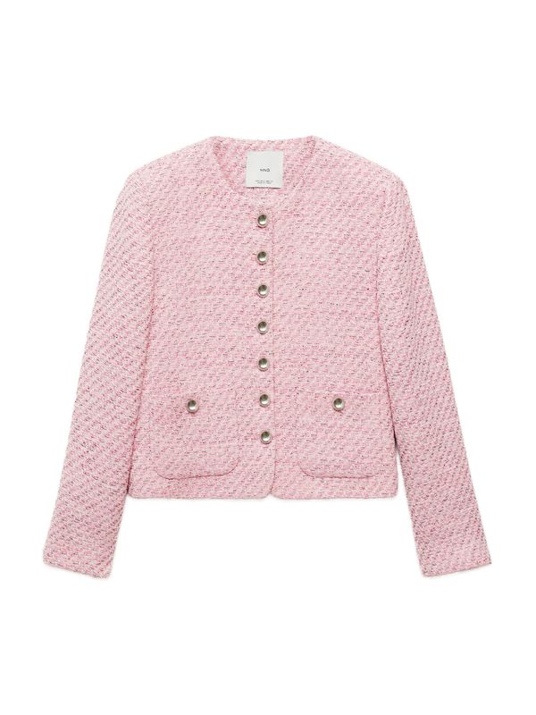 MANGO MANGO Prijelazna jakna 'KARAKOY'  roza / crna / prljavo bijela