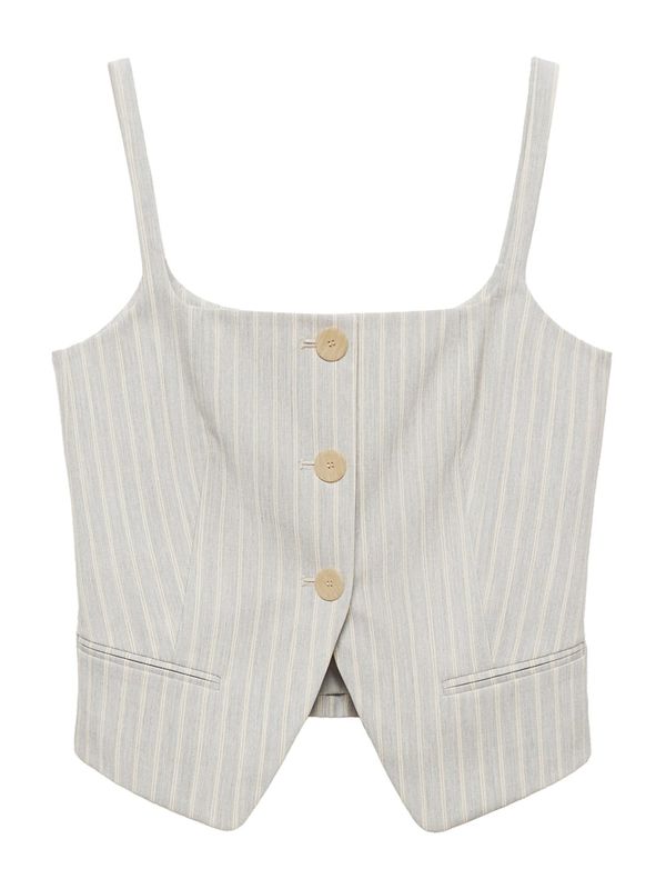 MANGO MANGO Prsluk od odijela 'HORTENS'  boja pijeska / svijetloplava