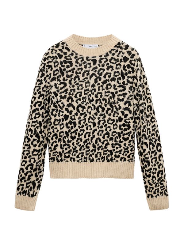 MANGO MANGO Pulover 'CHITA'  bež / crna