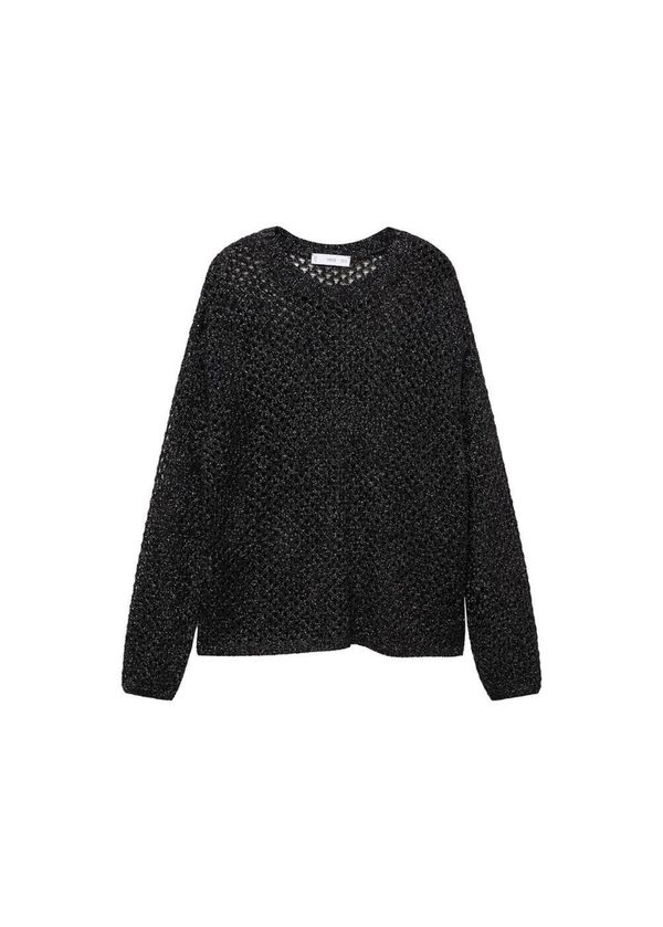 MANGO MANGO Pulover 'Colmena'  crna / srebro