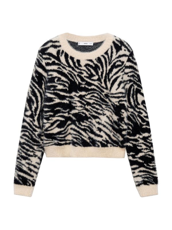 MANGO MANGO Pulover  ecru/prljavo bijela / crna