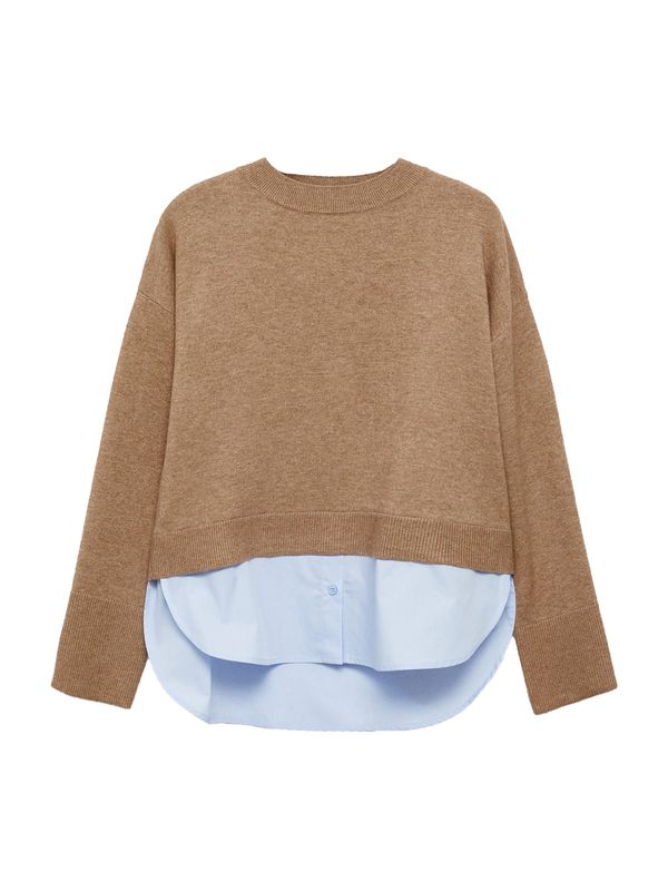 MANGO MANGO Pulover 'GARANCE'  svijetloplava / brokat