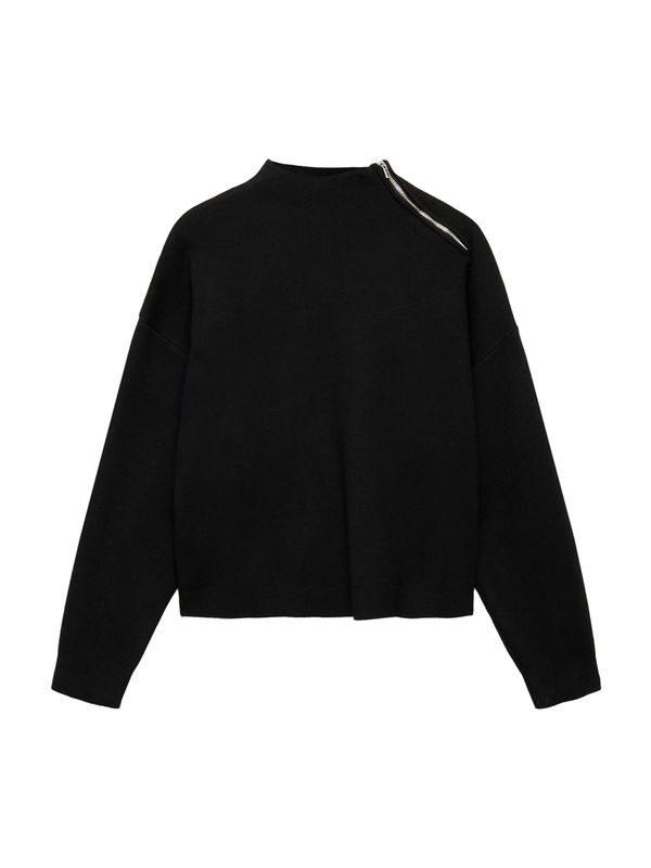 MANGO MANGO Pulover 'KONPAKTU'  crna