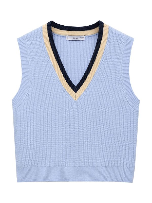 MANGO MANGO Pulover 'LIGA'  bež / mornarsko plava / svijetloplava