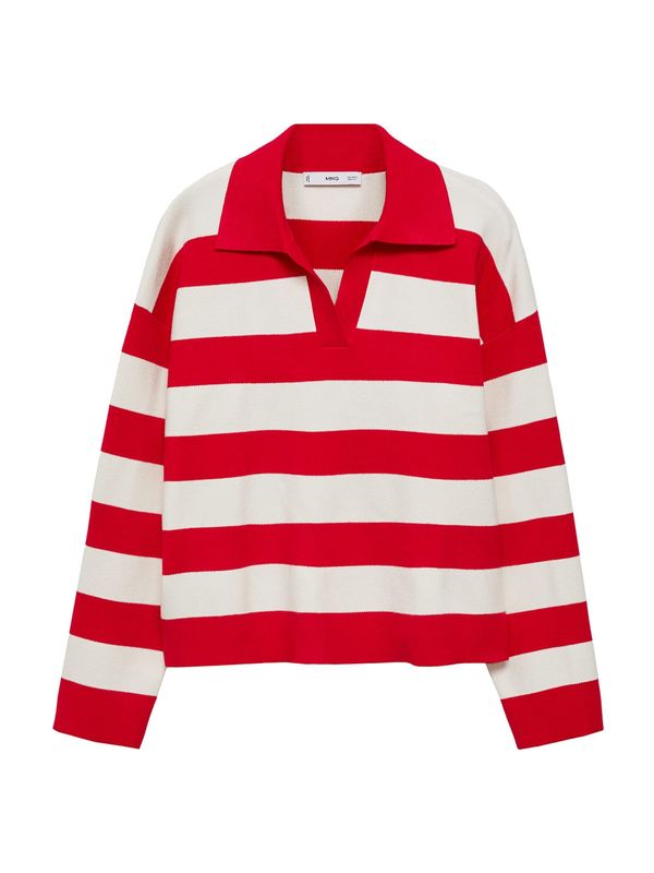 MANGO MANGO Pulover 'LOTIN'  crvena / bijela