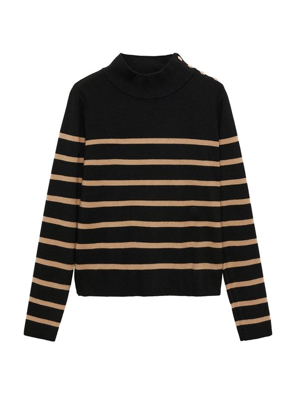 MANGO MANGO Pulover 'LUCCAPK'  svijetlosmeđa / crna