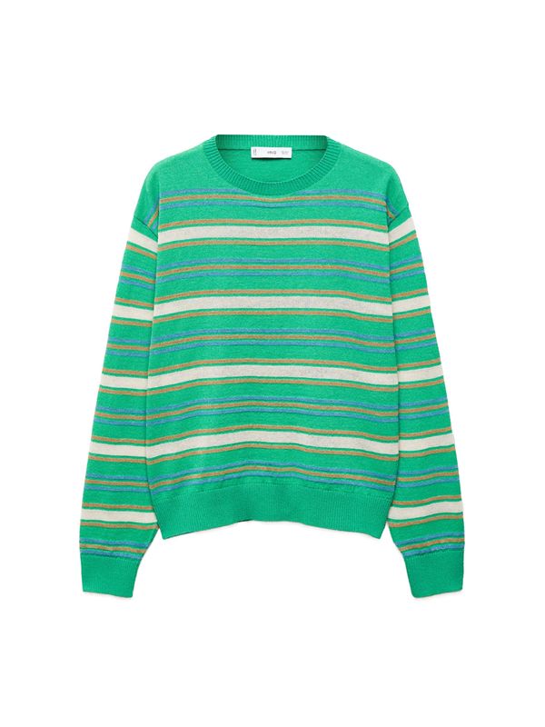 MANGO MANGO Pulover 'Malbo'  mornarsko plava / smeđa / žad / bijela