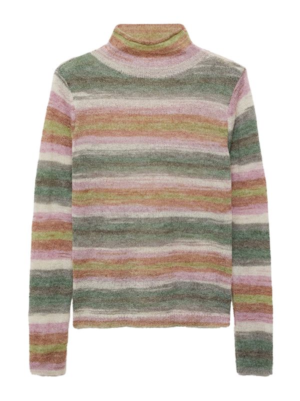 MANGO MANGO Pulover 'NEBULOSA'  tamno zelena / roza / hrđavo crvena