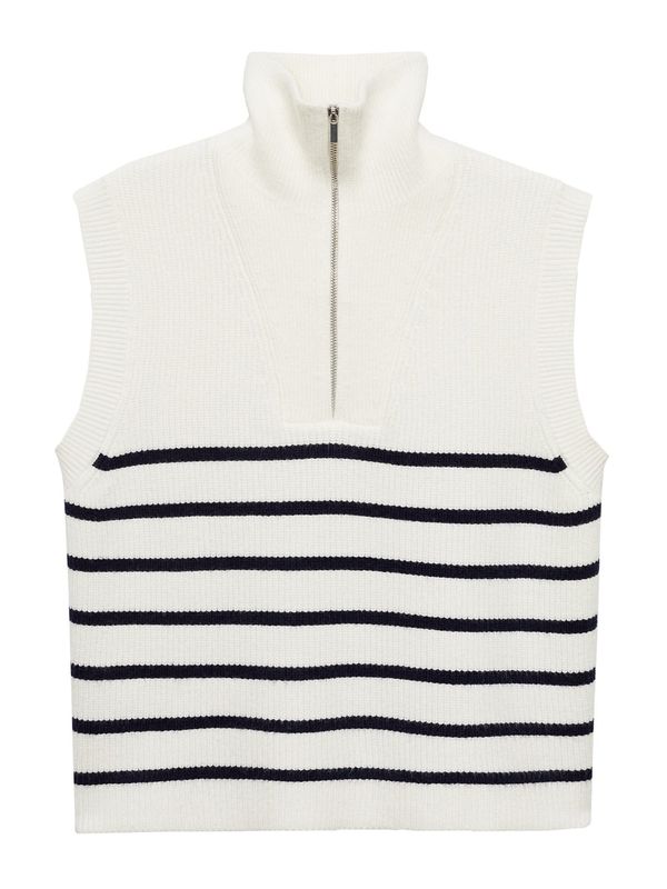 MANGO MANGO Pulover 'RIZON'  crna / prljavo bijela