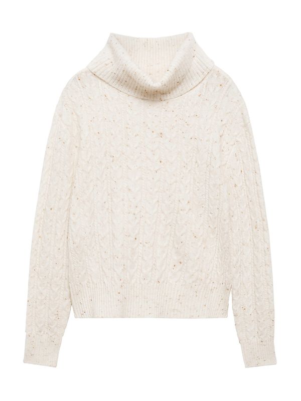 MANGO MANGO Pulover 'TRENZI'  ecru/prljavo bijela / smeđa