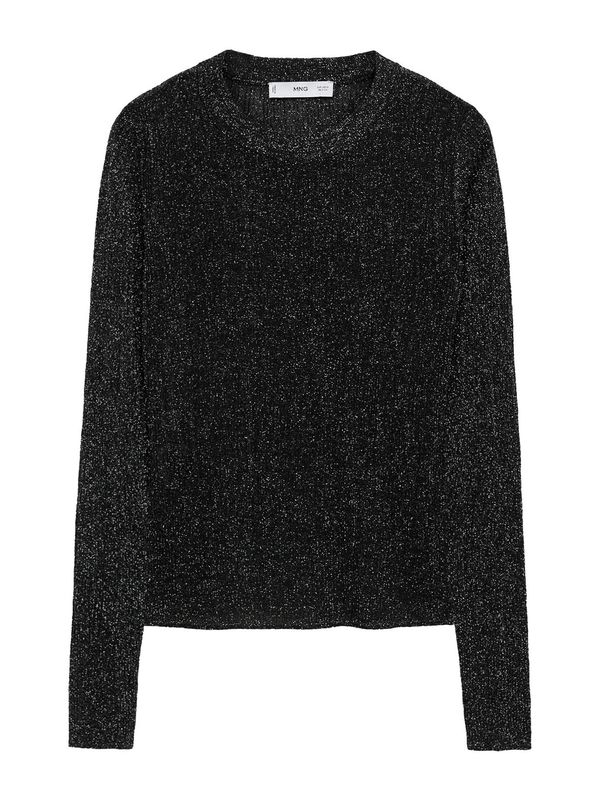 MANGO MANGO Pulover 'TUNG'  crna / srebro
