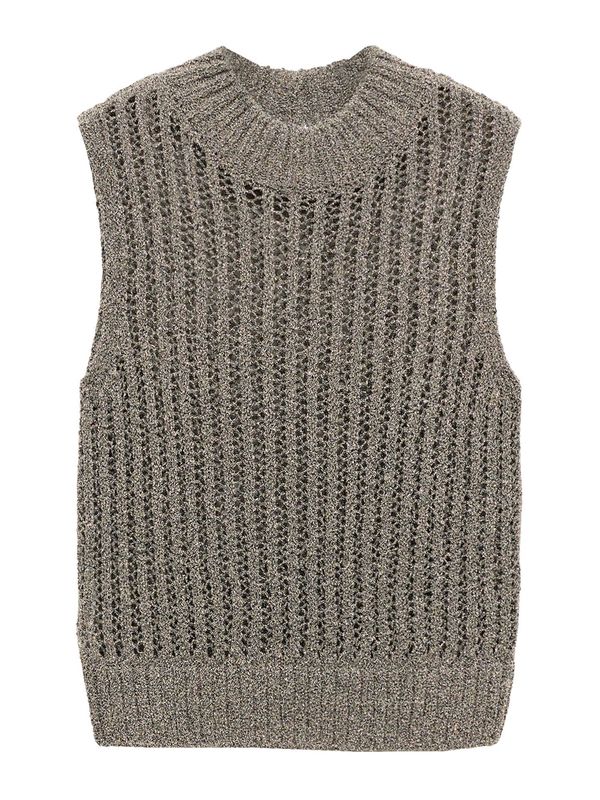 MANGO MANGO Pulover  zlatna / crna / srebro