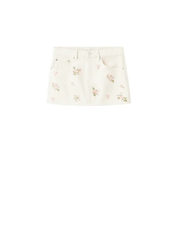 MANGO MANGO Suknja 'BEVERLY'  kivi zelena / rosé / vuneno bijela