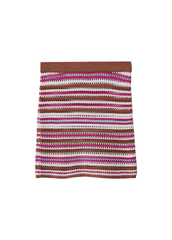 MANGO MANGO Suknja 'Caribe'  smeđa / ljubičasta / bijela