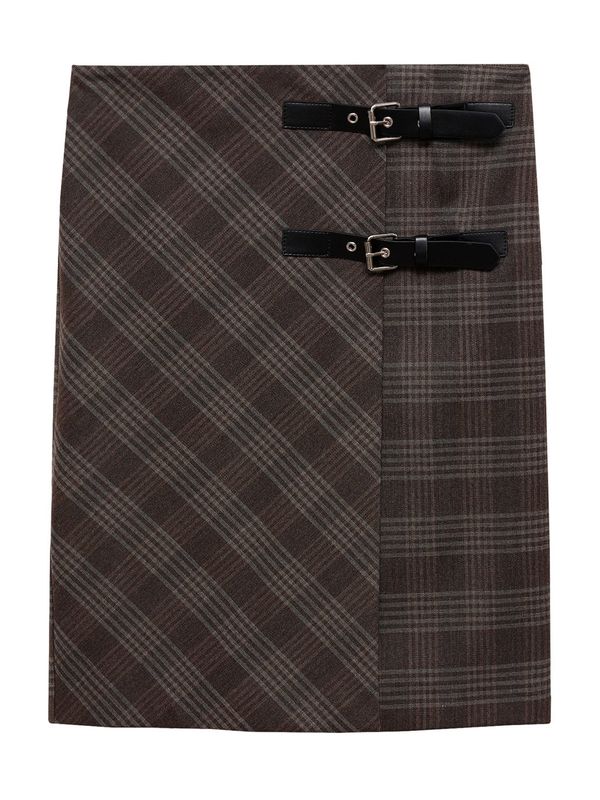 MANGO MANGO Suknja 'GALES'  taupe siva / svijetlosiva