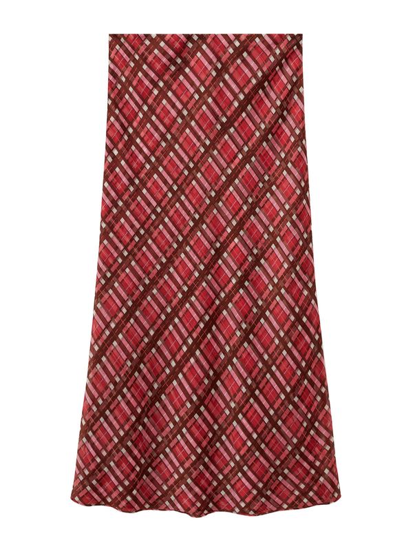MANGO MANGO Suknja 'Grunge'  crvena / tamno crvena / bijela