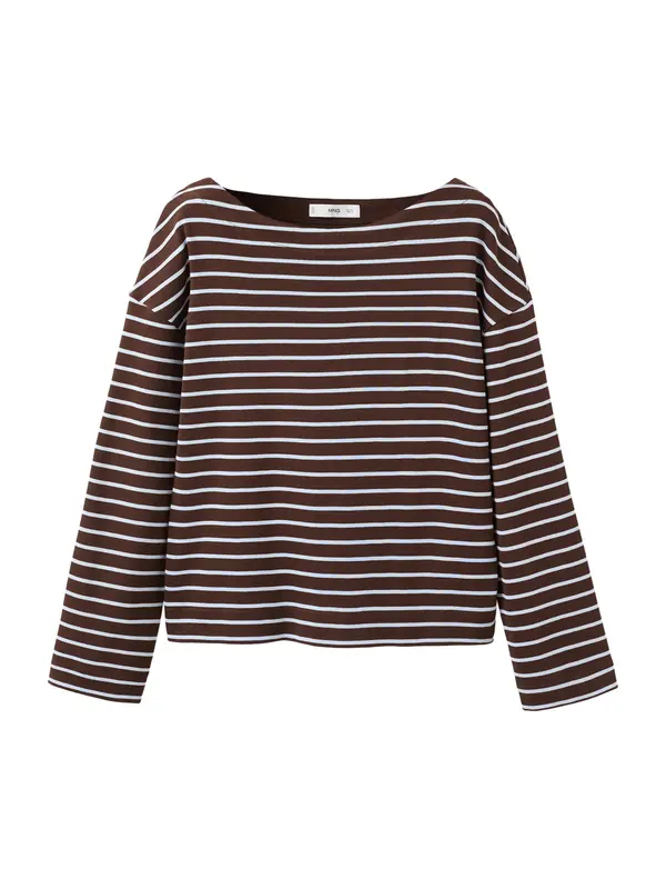 Mango MANGO Sweater majica 'TIMOTHEE'  čokolada / bijela