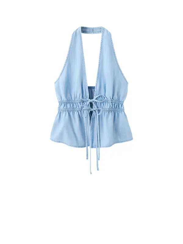 MANGO MANGO Top 'EVA'  svijetloplava