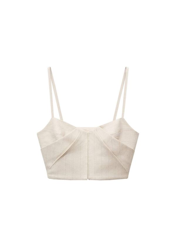 MANGO MANGO Top 'GINA'  puder roza / crna