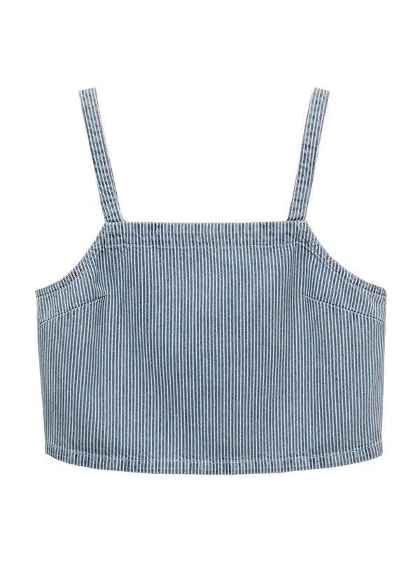 MANGO MANGO Top 'IBIZA'  plavi traper / prljavo bijela