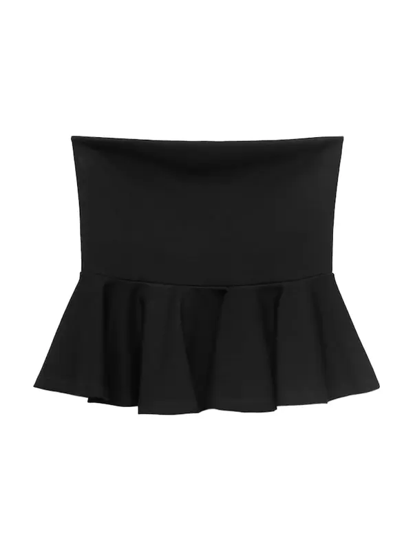 MANGO MANGO Top 'PEPLUM'  crna