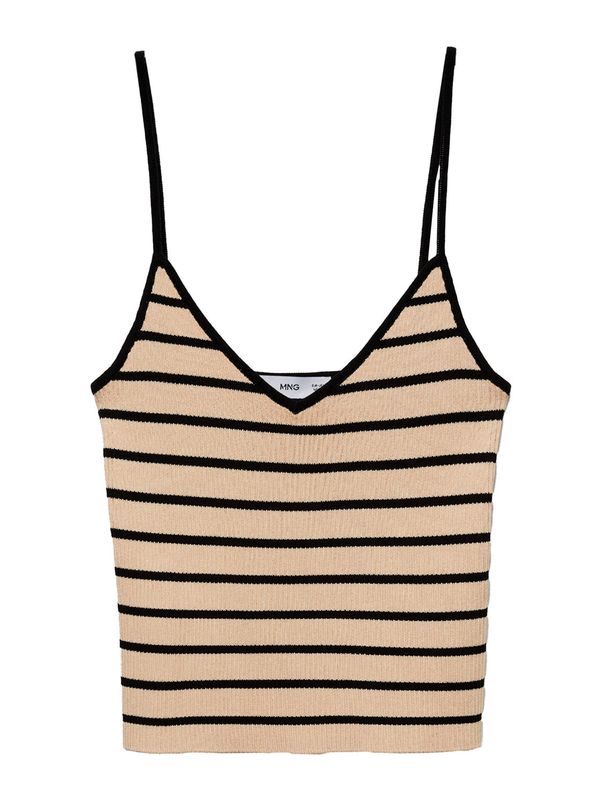 MANGO MANGO Top s naramenicama 'GALICIA'  svijetlosmeđa / crna