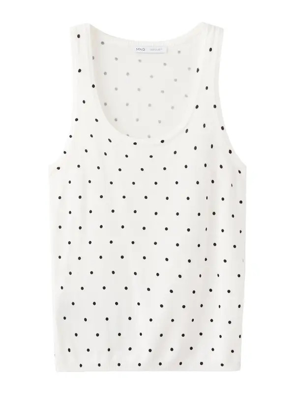 MANGO MANGO Top s naramenicama 'SEVILLA'  crna / bijela
