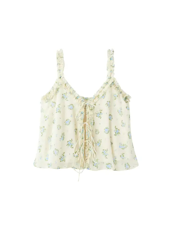 MANGO MANGO Top  svijetloplava / zelena / prljavo bijela