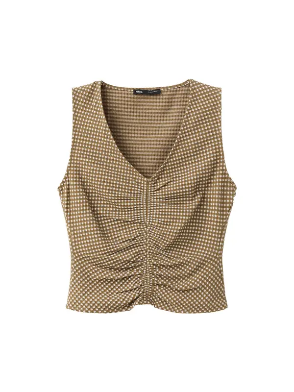 MANGO MANGO Top 'VION'  kaki / bijela