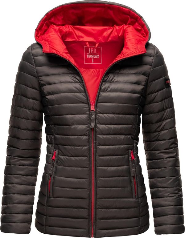 MARIKOO MARIKOO Prijelazna jakna 'Asraa'  antracit siva / svijetlocrvena