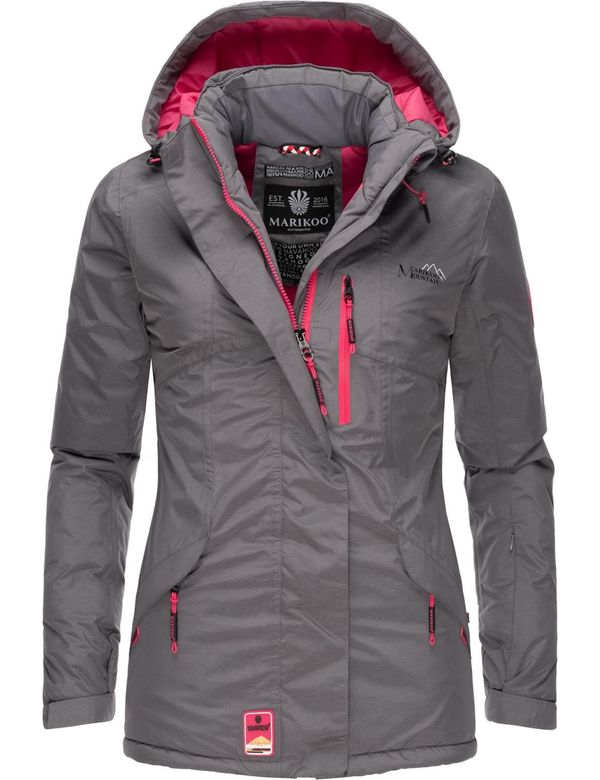 MARIKOO MARIKOO Tehnička jakna 'Rabeaa'  siva / krvavo crvena / bijela