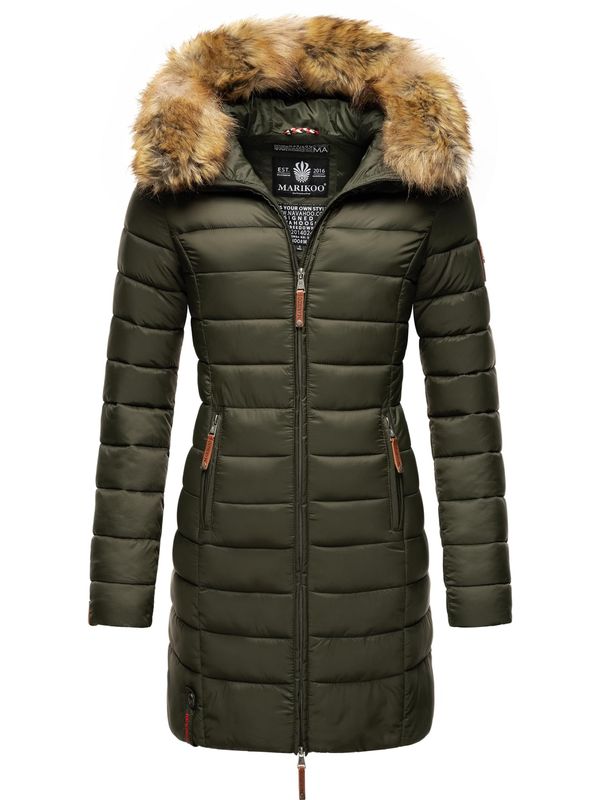 MARIKOO MARIKOO Zimski kaput 'Rose'  svijetlosmeđa / tamno zelena / crna