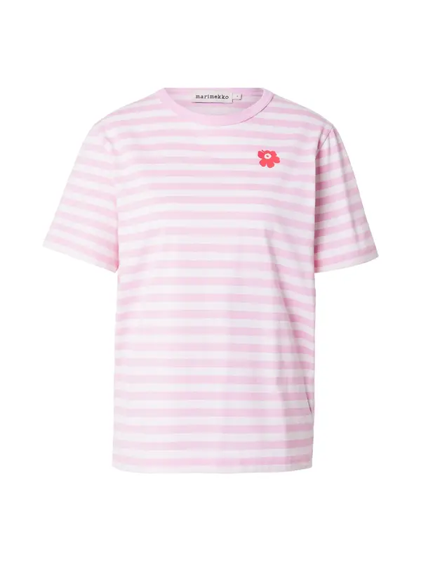 Marimekko Marimekko Majica 'Tasaraita Unikko'  fuksija / svijetloroza / bijela